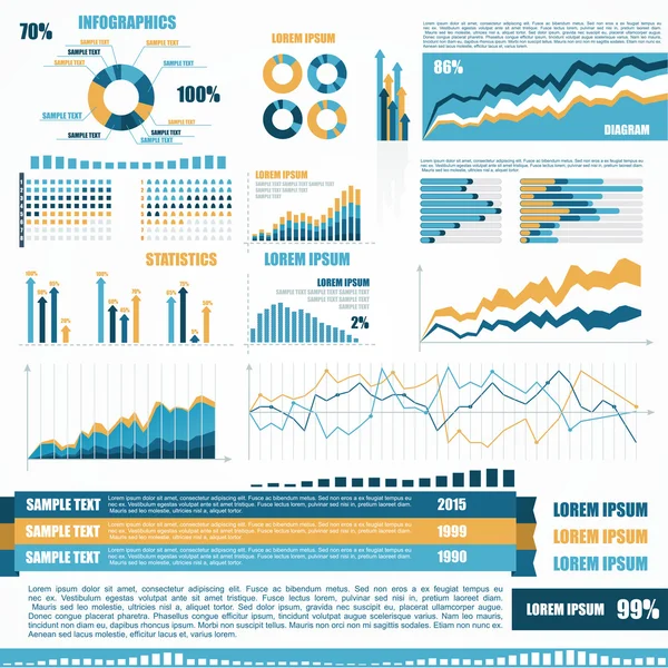 Ensemble d'éléments infographiques — Image vectorielle