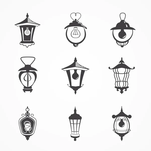 Set alter Lampen — Stockvektor