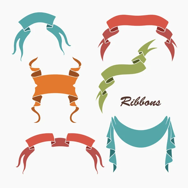 Set of ribbon icons — Stock Vector