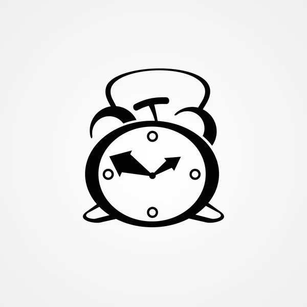 Icono de reloj negro aislado — Vector de stock