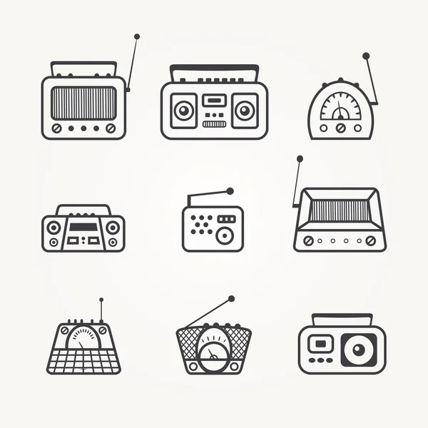 Conjunto de ícone de rádio — Vetor de Stock