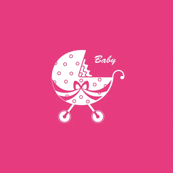赤ちゃん乳母車ベビーカー記号アイコン — ストックベクタ