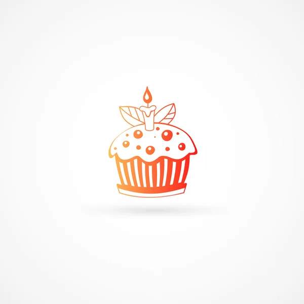 Verjaardag cake web pictogram — Stockvector