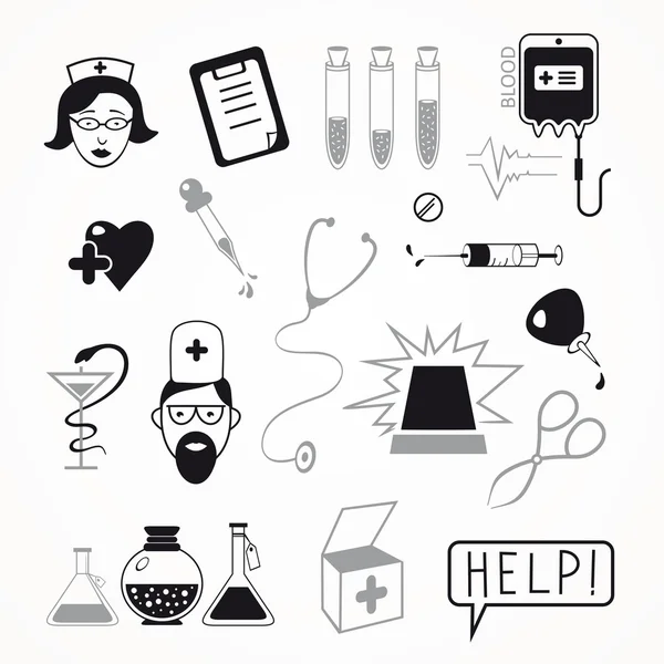 Ensemble d'icônes soins de santé et médecine — Image vectorielle