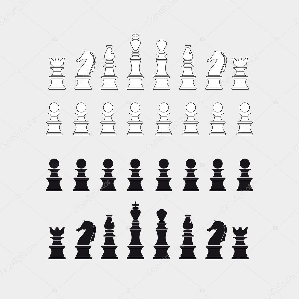 Chess pieces silhouette