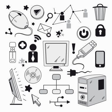 Bilgisayarlar, takımlar ve ağlar unsurları.
