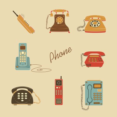 Retro telefon simgeleri