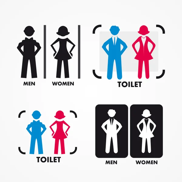 Damen- und Herrentoiletten — Stockvektor