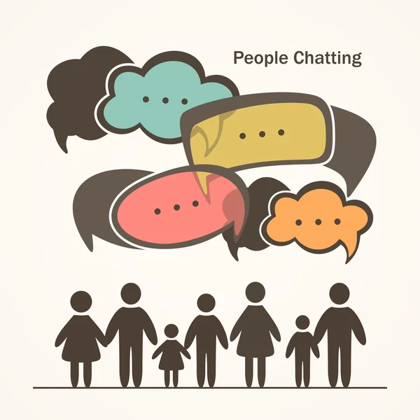 Les personnes avec des bulles de dialogue colorées . — Image vectorielle