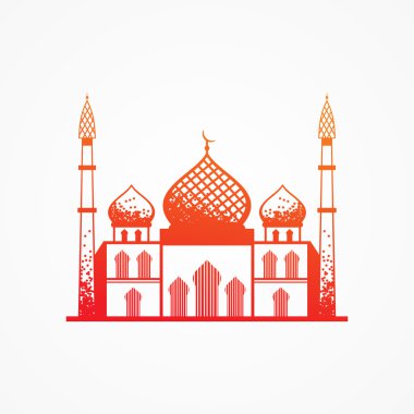 Beyaz üzerine kırmızı Camii