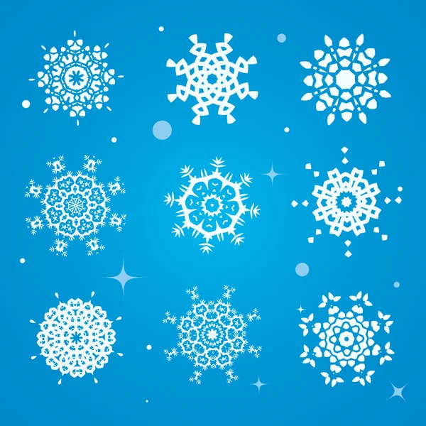 Snowflake winter set — Stock Vector