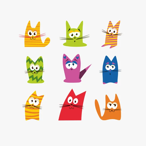 Set of cute cats — Stock Vector