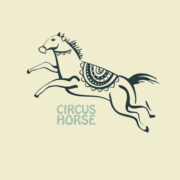 Retro circus horse — Stock Vector