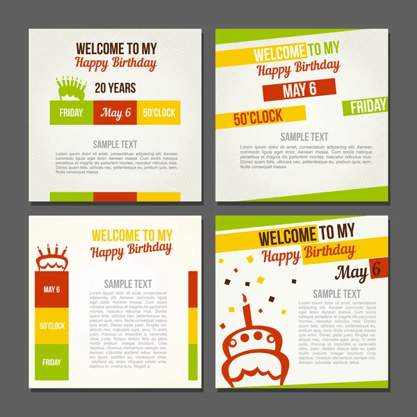 Happy birthday party invitation — Stock Vector