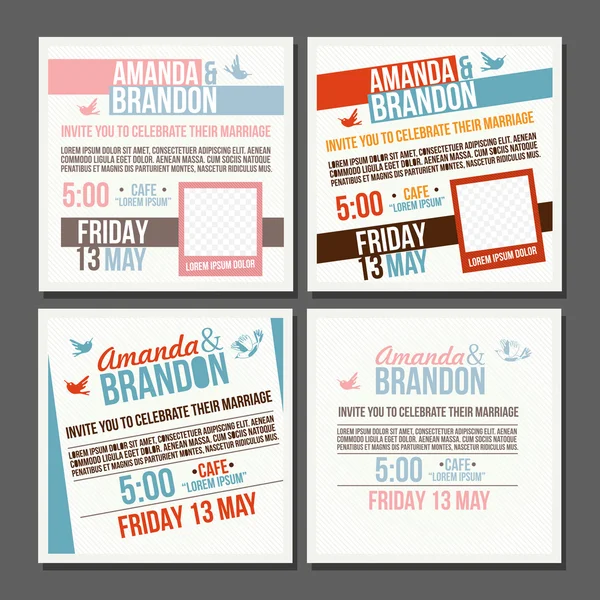 Diseño de tarjeta de invitación de boda — Vector de stock