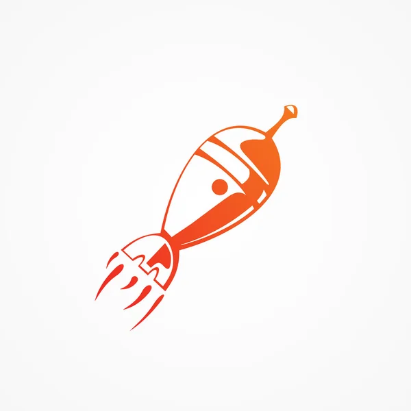 Oranje Rocket pictogram — Stockvector