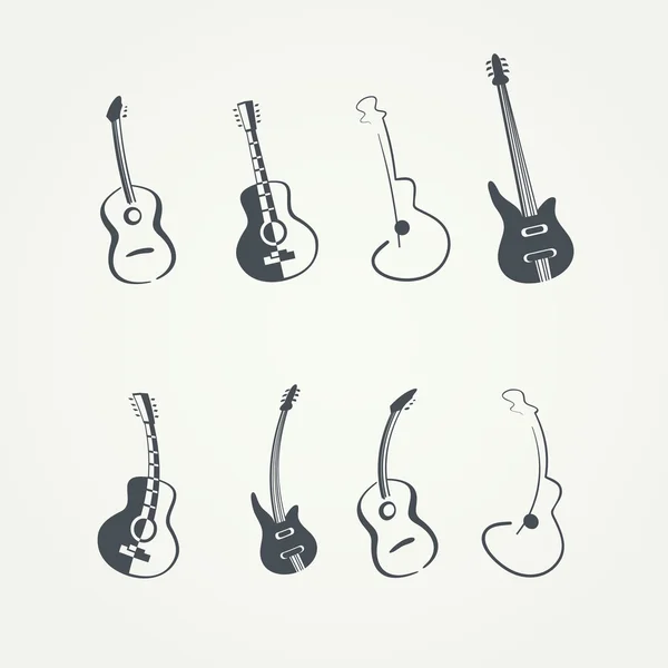 Plantilla de logotipo de guitarra — Archivo Imágenes Vectoriales