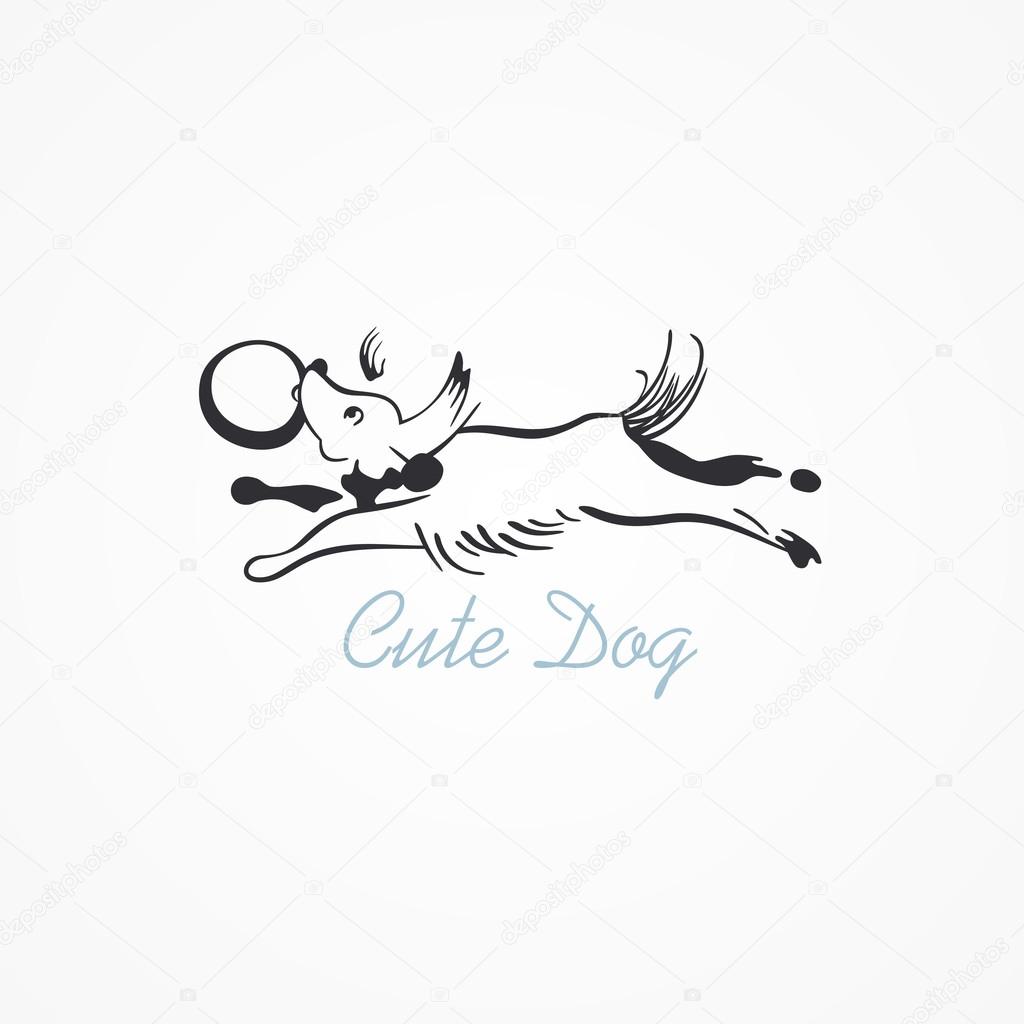 Vector illustration of a dog running