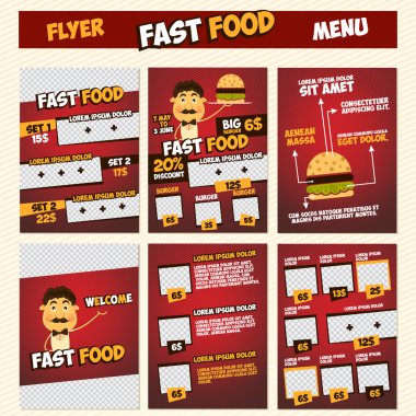 Fast Food menü (el ilanı) şablonu