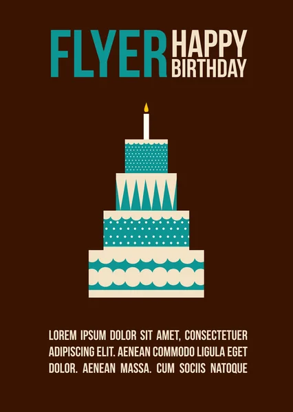 Happy birthday card. Birthday cake — Stock Vector