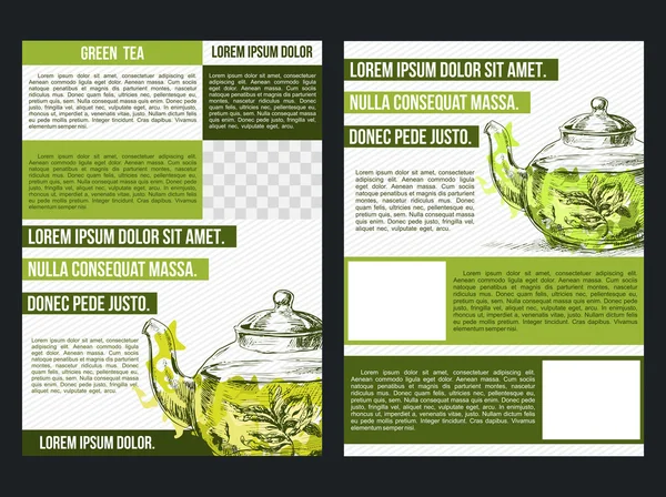 Flyer für grünen Tee — Stockvektor