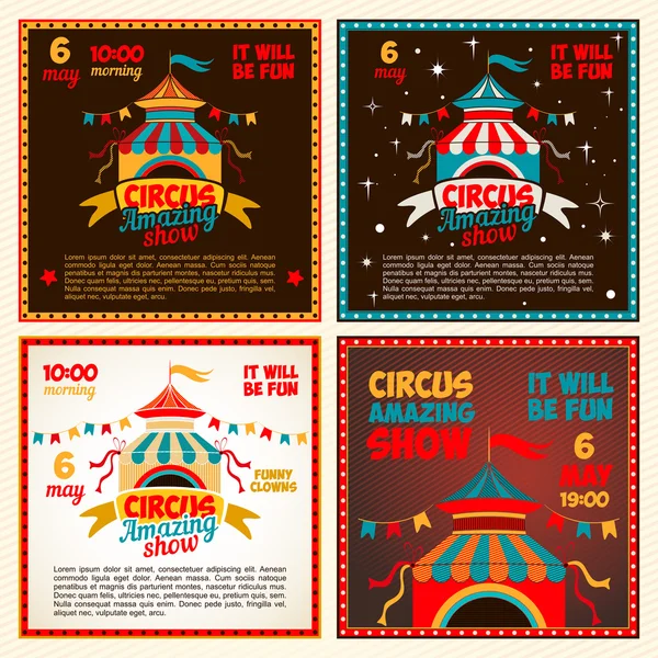 Set of vintage posters for circus — Stock Vector