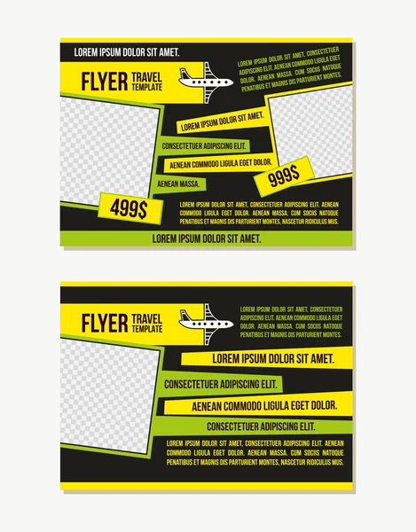 Flugzeug- und Reiseflyer-Design — Stockvektor