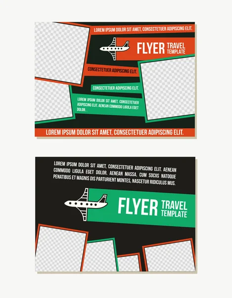 Airplane and Travel Flyer Design — Stock Vector