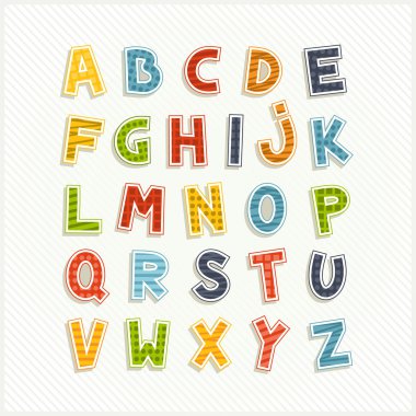 Beyaz çizgi film alfabesine