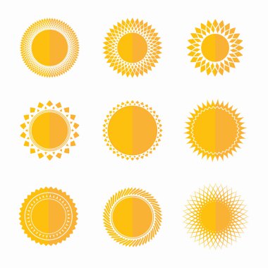 Güneş simgesi seti