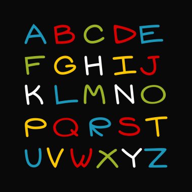 Siyah renkli alfabesi