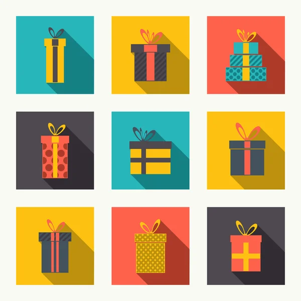 Conjunto de diferentes cajas de regalo — Vector de stock