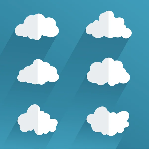 Platte ontwerp wolken collectie — Stockvector