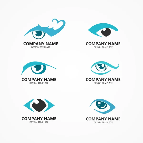 Conjunto de logotipos oculares — Vector de stock