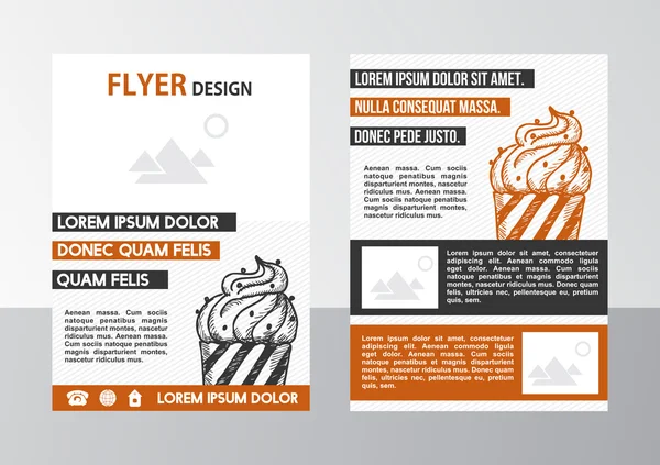 Brochure Template with dessert. Flyer Layout. — Stock Vector