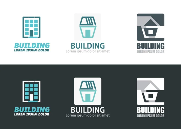 Set of building logo design. — Stock Vector