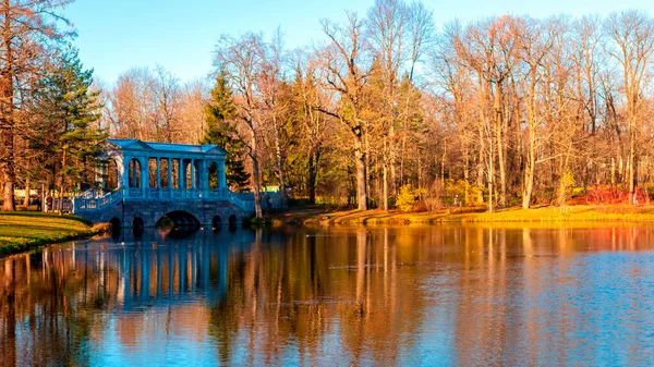 Catherine Park Marble Palladian Bridge Tsarskoe Selo Pushkin Petersburg Russia — Stock Photo, Image