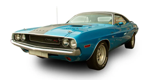 American Classical Muscle Car Dodge Challenger 1970 Isolated White Background — Stock Photo, Image