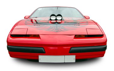 Klasik Amerikan Kas Arabası Pontiac Firebird. Beyaz arka planda izole edilmiş üçüncü nesil..