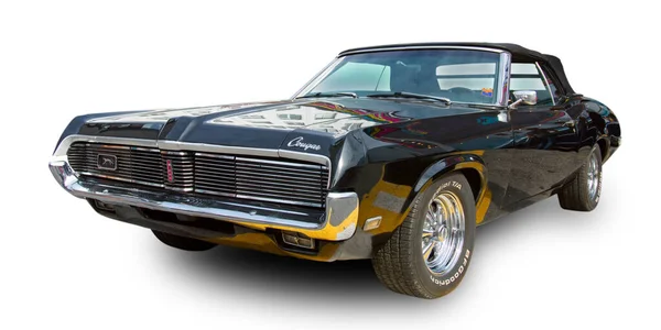 Klasszikus Amerikai Mercury Cougar Xr7 Konvertibilis 1967 Elszigetelt Fehér Alapon — Stock Fotó