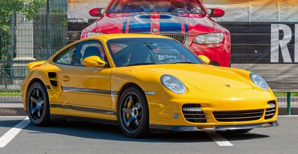 Mașina Sport Clasică Germană Porsche Salonul Auto Foto Mai 2015 — Fotografie, imagine de stoc