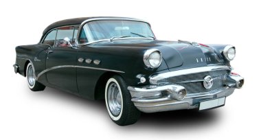 Klasik Amerikan klasik arabası Buick Special 1956 beyaz arka planda izole.