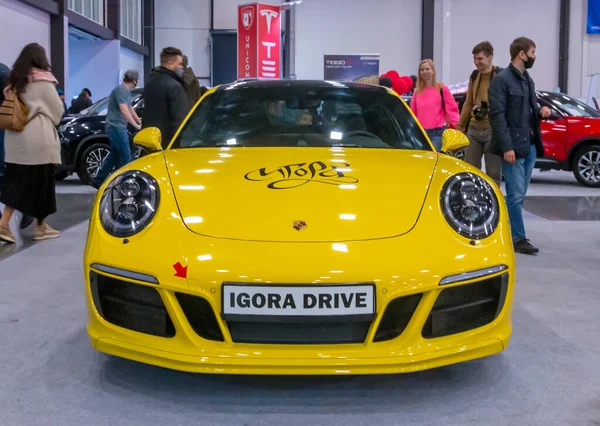 Saint Petersburg Nisan 2021 Lüks Alman Spor Arabası Porsche 911 — Stok fotoğraf