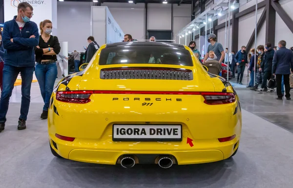 Saint Petersburg Nisan 2021 Lüks Alman Spor Arabası Porsche 911 — Stok fotoğraf