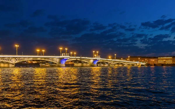 Blagoveshchensky Bridge White Night Saint Petersburg Russia Blagoveshchensky Bridge First — Stock Photo, Image