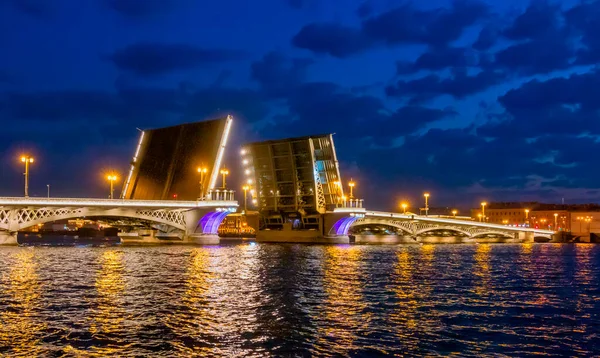 Blagoveshchensky Bridge White Night Saint Petersburg Russia Blagoveshchensky Bridge First — Stock Photo, Image