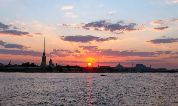 View Neva River Peter Paul Fortress Early Morning White Nights — Stock Photo, Image