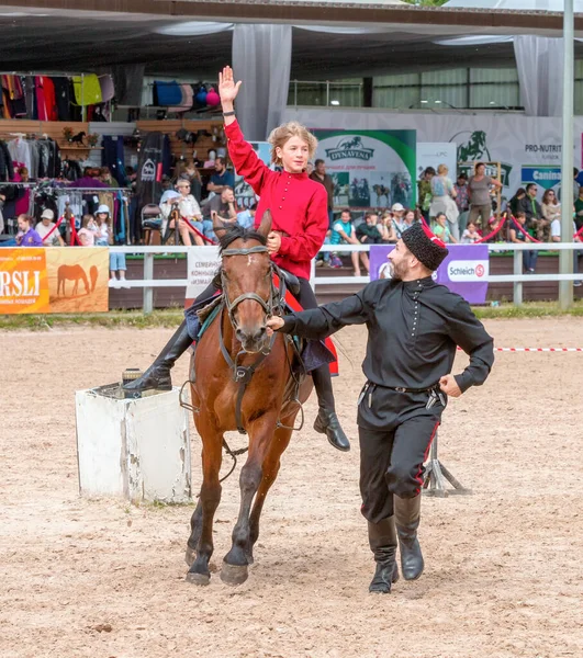 Kuban Cossack Kid Horse Open Air Xxii International Equestrian Exhibition — Stock Photo, Image