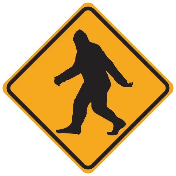 Bigfoot Попереджувальний знак — стоковий вектор