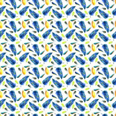 Suluboya renkli tüylerin kusursuz deseni.